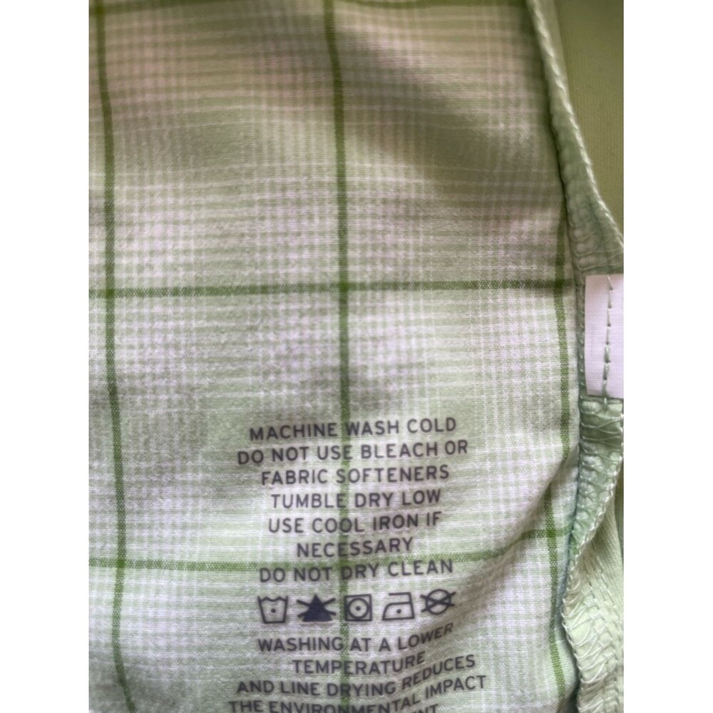 REI Women’s Long Sleeve Hiking Shirt Green Plaid Snap Front - Large - Picture 10 of 12